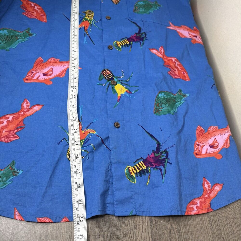 Patagonia Pataloha Shirt Mens XXL Lobster Fish Sea Harvest Blue Hawaiian Camp - Picture 9 of 10